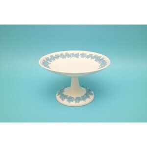 Wedgwood Queen Ware Lavender On Cream (Blue on White) Compote | 3 3/4" Tall